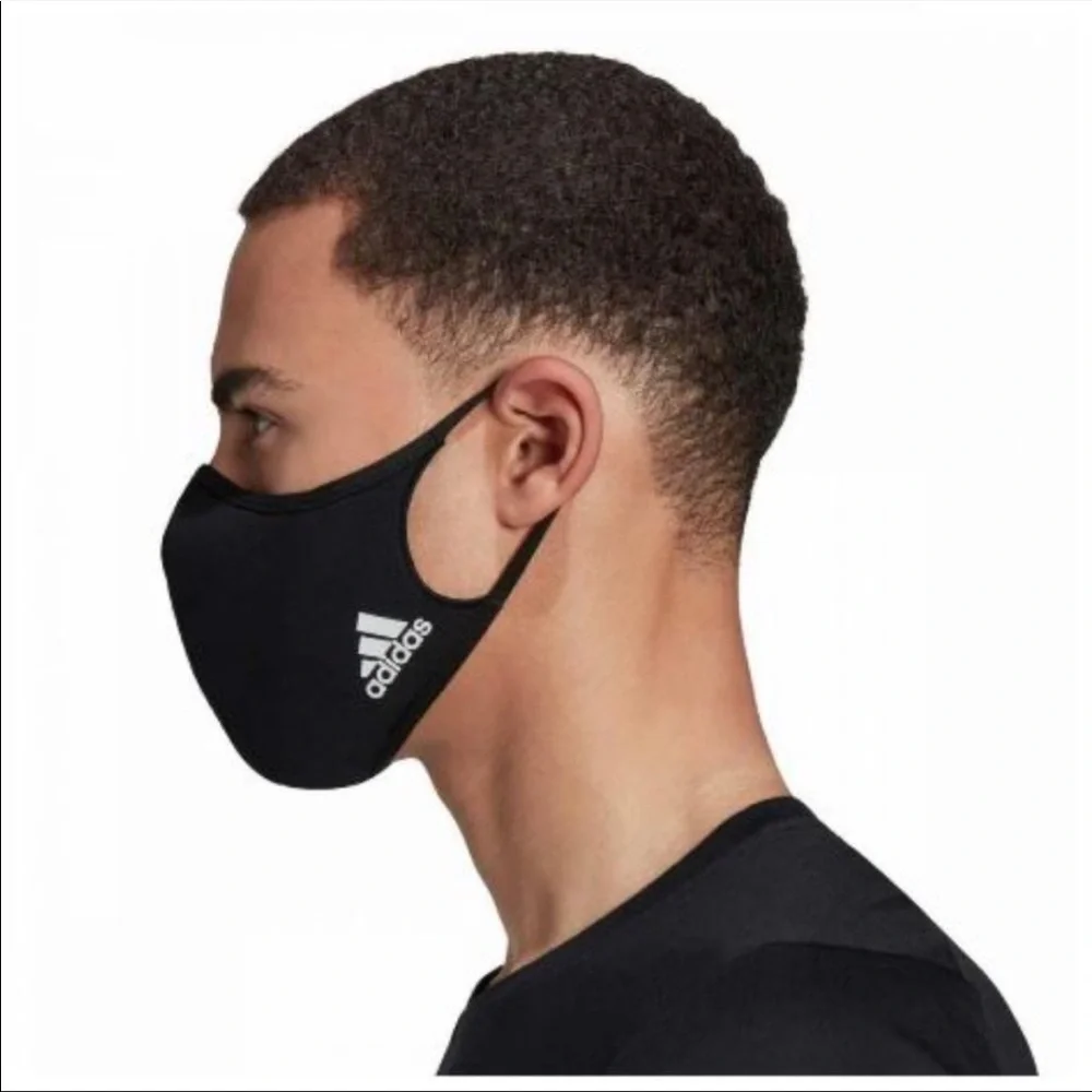 New Adidas Face Mask 3 Pack Black & White Size Small. NWT